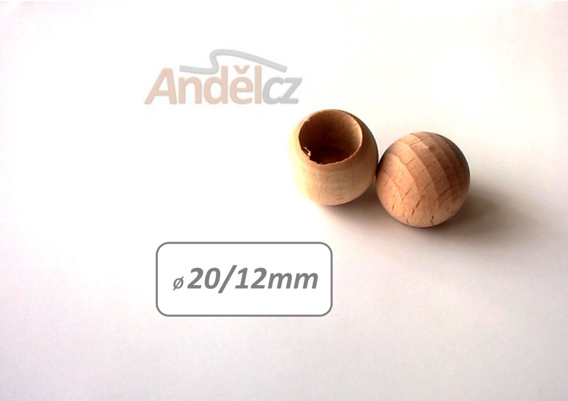 Koncovka prutu pr.12mm-kulička dubová