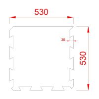 Černá gumová modulová puzzle dlažba (okraj) FLOMA FitFlo SF1050 - délka 50 cm, šířka 50 cm, výška 1 cm