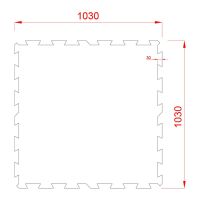 Černá gumová modulová puzzle dlažba (střed) FLOMA FitFlo SF1050 - délka 100 cm, šířka 100 cm, výška 0,8 cm