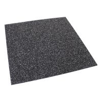 Černo-bílá gumová podlahová deska (puzzle - roh) FLOMA FitFlo SF1050 - délka 100 cm, šířka 100 cm, výška 1 cm