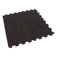 Černo-bílo-červená gumová podlahová deska (puzzle - střed) FLOMA FitFlo SF1050 - délka 100 cm, šířka 100 cm, výška 1 cm