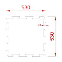 Černo-bílo-červená gumová modulová puzzle dlažba (střed) FLOMA FitFlo SF1050 - délka 50 cm, šířka 50 cm, výška 0,8 cm