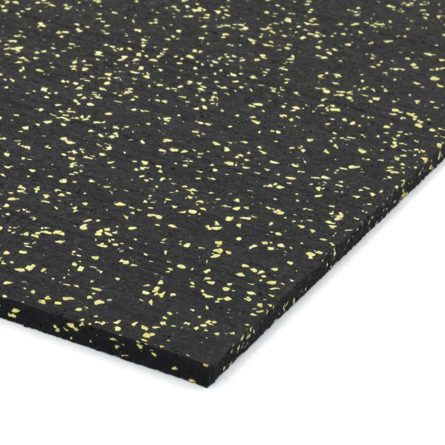 Černo-žlutá podlahová guma (deska) FLOMA FitFlo SF1050 - délka 200 cm, šířka 100 cm a výška 1,6 cm