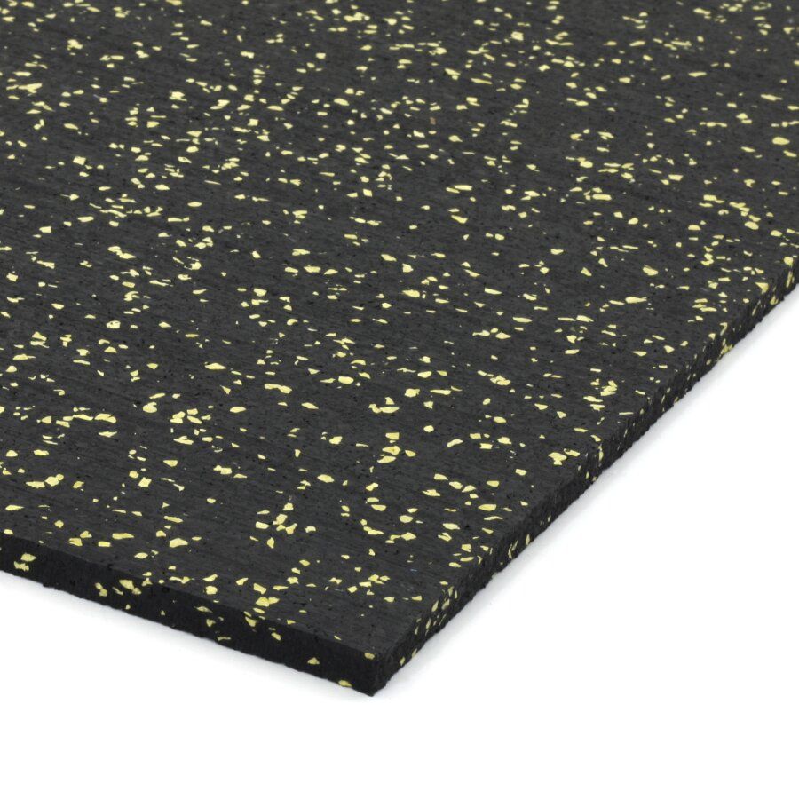 Černo-žlutá gumová podlahová deska FLOMA FitFlo SF1050 - délka 200 cm, šířka 100 cm, výška 1 cm