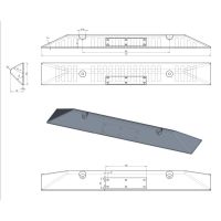 Černý plastový parkovací doraz CarStop - délka 78 cm, šířka 10 cm, výška 6 cm