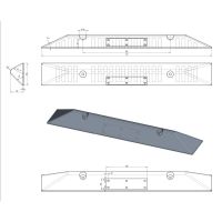 Černý plastový parkovací doraz Carstop - délka 78 cm, šířka 10 cm, výška 6 cm