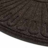 Hnědá textilní gumová čistící půlkruhová vstupní rohož FLOMA Contours - délka 60 cm, šířka 90 cm a výška 1,1 cm