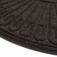 Hnědá textilní gumová vstupní půlkruhová rohož FLOMA Contours - délka 60 cm, šířka 90 cm, výška 1,1 cm