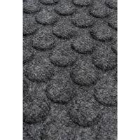 Šedá textilní gumová čistící vstupní rohož FLOMA Rounds - délka 50 cm, šířka 80 cm a výška 1,1 cm