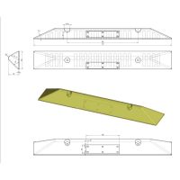 Žlutý plastový parkovací doraz Carstop - délka 78 cm, šířka 10 cm, výška 6 cm