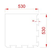 Černo-bílá gumová podlahová deska (puzzle - roh) FLOMA FitFlo SF1050 - délka 50 cm, šířka 50 cm, výška 1 cm