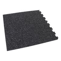 Černo-bílá gumová podlahová deska (puzzle - roh) FLOMA FitFlo SF1050 - délka 50 cm, šířka 50 cm, výška 1 cm
