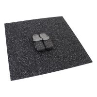Černo-bílá gumová podlahová deska (puzzle - roh) FLOMA FitFlo SF1050 - délka 50 cm, šířka 50 cm, výška 1 cm
