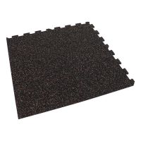 Černo-bílo-červená gumová podlahová deska (puzzle - okraj) FLOMA FitFlo SF1050 - délka 50 cm, šířka 50 cm, výška 1 cm
