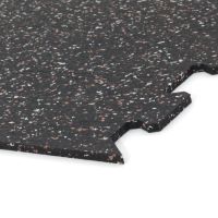 Černo-bílo-červená gumová podlahová deska (puzzle - roh) FLOMA FitFlo SF1050 - délka 50 cm, šířka 50 cm, výška 1,6 cm