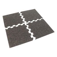 Černo-bílo-červená gumová podlahová deska (puzzle - roh) FLOMA FitFlo SF1050 - délka 50 cm, šířka 50 cm, výška 1,6 cm