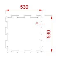Černo-bílo-červená gumová modulová puzzle dlažba (střed) FLOMA FitFlo SF1050 - délka 50 cm, šířka 50 cm, výška 1 cm