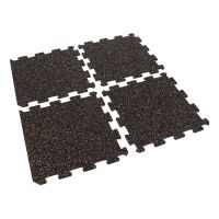 Černo-bílo-červená gumová podlahová deska (puzzle - střed) FLOMA FitFlo SF1050 - délka 50 cm, šířka 50 cm, výška 1 cm