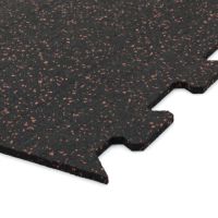 Černo-červená gumová podlahová deska (puzzle - okraj) FLOMA FitFlo SF1050 - délka 100 cm, šířka 100 cm, výška 1 cm