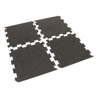 Černo-červená gumová podlahová deska (puzzle - okraj) FLOMA FitFlo SF1050 - délka 100 cm, šířka 100 cm, výška 1 cm