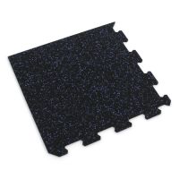 Černo-modrá gumová modulová puzzle dlažba (roh) FLOMA FitFlo SF1050 - délka 100 cm, šířka 100 cm, výška 1 cm