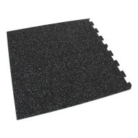 Černo-šedá gumová podlahová deska (puzzle - roh) FLOMA FitFlo SF1050 - délka 100 cm, šířka 100 cm, výška 1 cm
