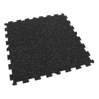 Černo-šedá gumová modulová puzzle dlažba (střed) FLOMA FitFlo SF1050 - délka 100 cm, šířka 100 cm, výška 1 cm