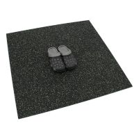 Černo-zelená gumová podlahová deska (puzzle - roh) FLOMA FitFlo SF1050 - délka 100 cm, šířka 100 cm, výška 1 cm