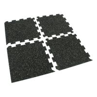 Černo-zelená gumová podlahová deska (puzzle - střed) FLOMA FitFlo SF1050 - délka 100 cm, šířka 100 cm, výška 1 cm