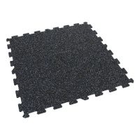 Černo-bílo-modrá gumová podlahová deska (puzzle - střed) FLOMA FitFlo SF1050 - délka 50 cm, šířka 50 cm, výška 1 cm
