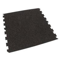 Černo-červená gumová podlahová deska (puzzle - okraj) FLOMA FitFlo SF1050 - délka 50 cm, šířka 50 cm, výška 1,6 cm