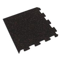 Černo-červená gumová modulová puzzle dlažba (roh) FLOMA FitFlo SF1050 - 50 x 50 x 1 cm