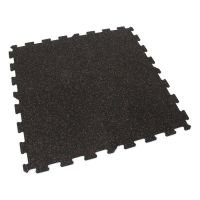 Černo-červená gumová podlahová deska (puzzle - střed) FLOMA FitFlo SF1050 - délka 50 cm, šířka 50 cm, výška 1 cm