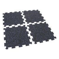 Černo-modrá gumová podlahová deska (puzzle - střed) FLOMA FitFlo SF1050 - délka 50 cm, šířka 50 cm, výška 1,6 cm