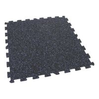 Černo-modrá gumová podlahová deska (puzzle - střed) FLOMA FitFlo SF1050 - délka 50 cm, šířka 50 cm, výška 1,6 cm