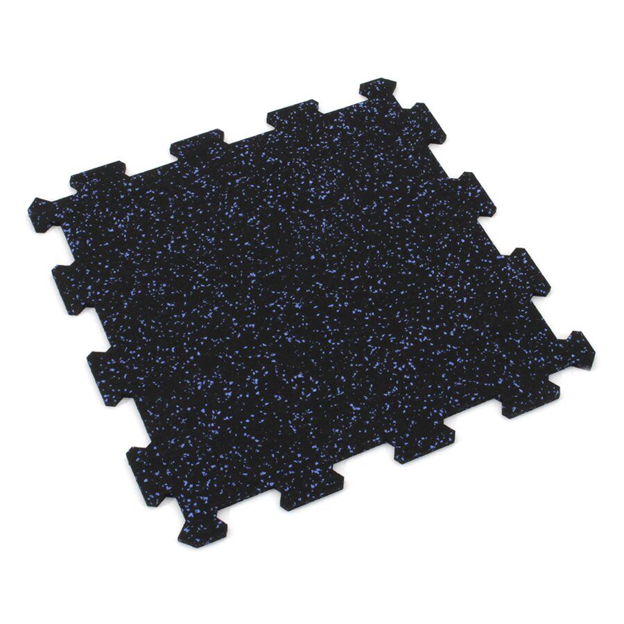 Černo-modrá gumová podlahová deska (puzzle - střed) FLOMA FitFlo SF1050 - délka 50 cm, šířka 50 cm, výška 1 cm