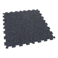 Černo-modrá gumová modulová puzzle dlažba (střed) FLOMA FitFlo SF1050 - délka 50 cm, šířka 50 cm a výška 1 cm