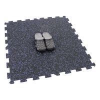 Černo-modrá gumová podlahová deska (puzzle - střed) FLOMA FitFlo SF1050 - délka 50 cm, šířka 50 cm, výška 1 cm