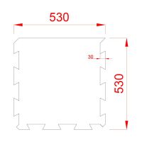 Černo-šedá gumová podlahová deska (puzzle - okraj) FLOMA FitFlo SF1050 - délka 50 cm, šířka 50 cm, výška 1 cm