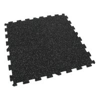 Černo-šedá gumová podlahová deska (puzzle - střed) FLOMA FitFlo SF1050 - délka 50 cm, šířka 50 cm, výška 1,6 cm