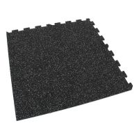 Černo-zelená gumová podlahová deska (puzzle - roh) FLOMA FitFlo SF1050 - délka 50 cm, šířka 50 cm, výška 1,6 cm