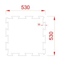 Černo-zelená gumová podlahová deska (puzzle - střed) FLOMA FitFlo SF1050 - délka 50 cm, šířka 50 cm, výška 1 cm
