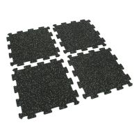 Černo-zelená gumová podlahová deska (puzzle - střed) FLOMA FitFlo SF1050 - délka 50 cm, šířka 50 cm, výška 1 cm