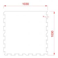 Černá gumová modulová puzzle dlažba (okraj) FLOMA IceFlo SF1100 - délka 100 cm, šířka 100 cm, výška 1,6 cm