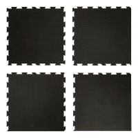 Černá gumová podlahová deska (puzzle - okraj) FLOMA IceFlo SF1100 - délka 100 cm, šířka 100 cm, výška 1,6 cm