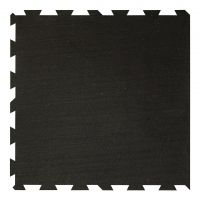 Černá gumová modulová puzzle dlažba (okraj) FLOMA IceFlo SF1100 - délka 100 cm, šířka 100 cm a výška 1,6 cm