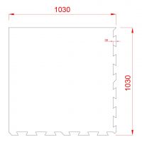 Černá gumová podlahová deska (puzzle - roh) FLOMA IceFlo SF1100 - délka 100 cm, šířka 100 cm, výška 1,6 cm