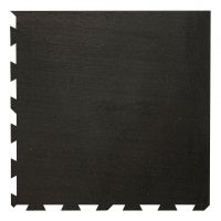Černá gumová modulová puzzle dlažba (roh) FLOMA IceFlo SF1100 - délka 100 cm, šířka 100 cm a výška 1,6 cm