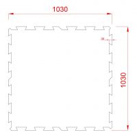 Černá gumová modulová puzzle dlažba (střed) FLOMA IceFlo SF1100 - délka 100 cm, šířka 100 cm, výška 1,6 cm