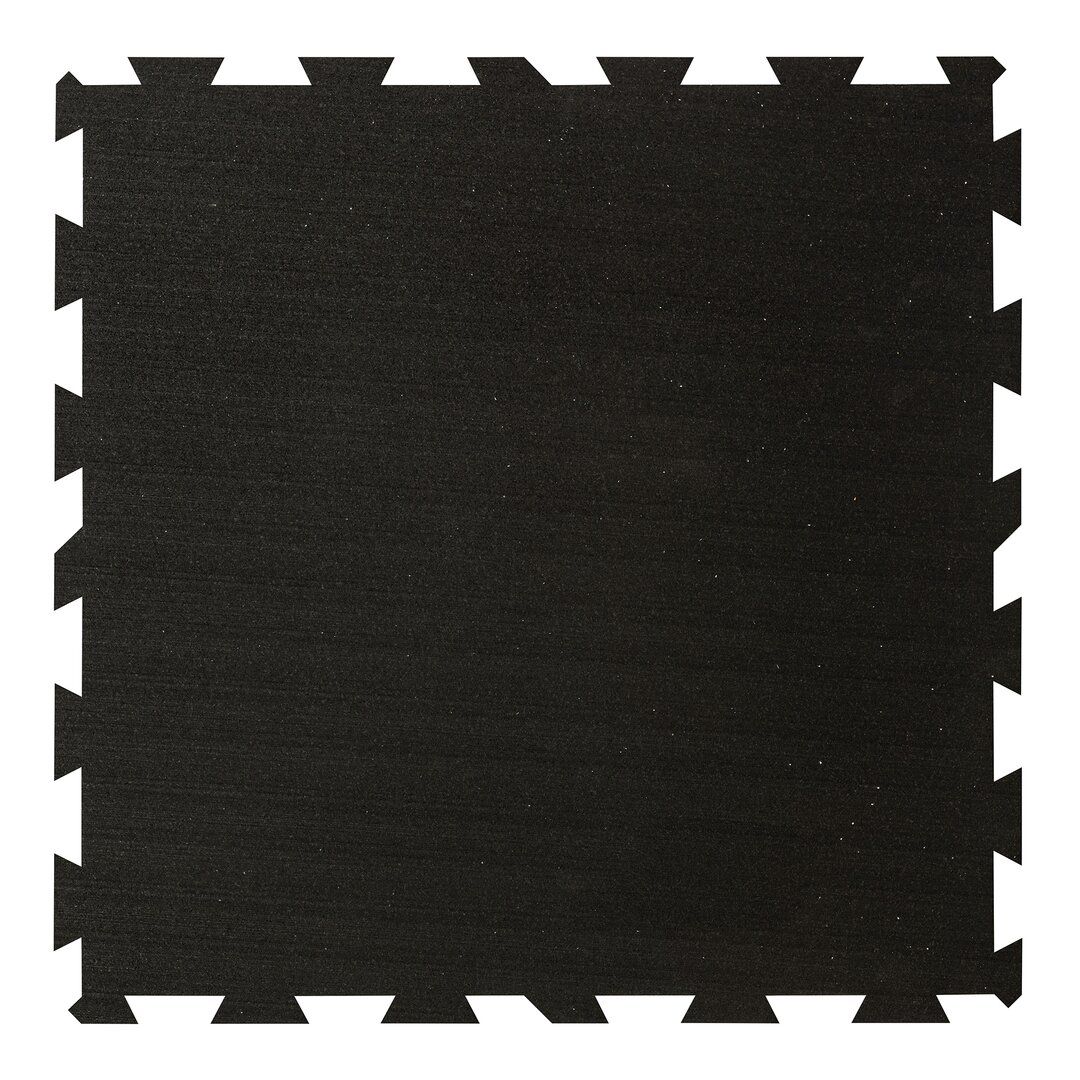 Černá gumová modulová puzzle dlažba (střed) FLOMA IceFlo SF1100 - délka 100 cm, šířka 100 cm a výška 1,6 cm